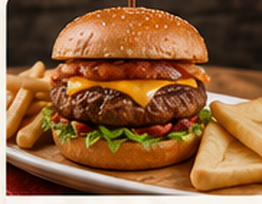 Burger and fries