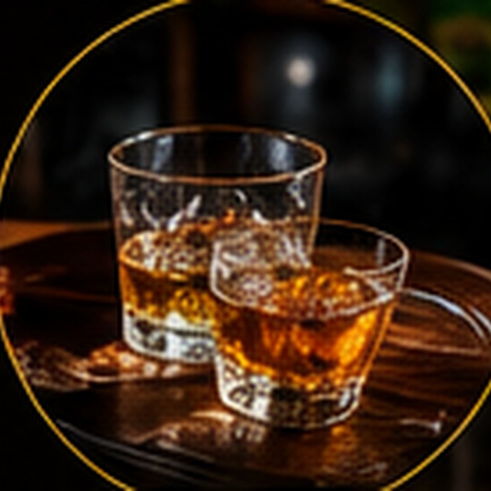 Whisky cocktail at a bar